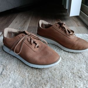 Vionic Riley leather perforated walking shoes brown sz 10